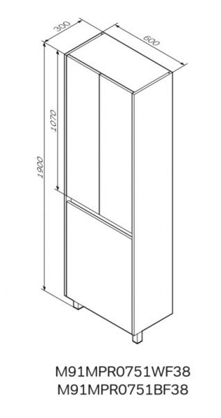 Пенал для ванной комнаты AM.PM M91CRX0601BF38 GEM 60 см белый глянец/базальт