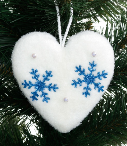 Декоративная подвеска Shunda сердце 11 см бело-синий SDH213410WB