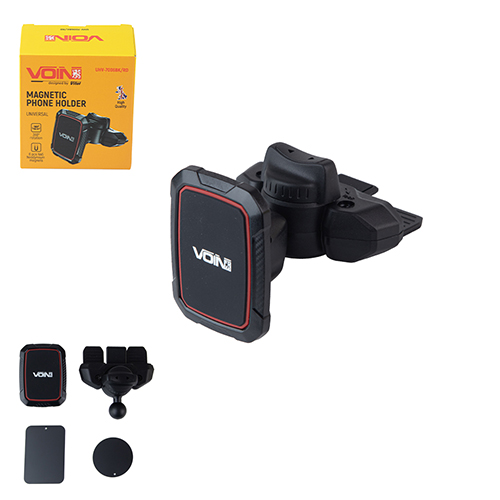 Держатель для телефона магнитный Voin UHV-7006BK/RD черный