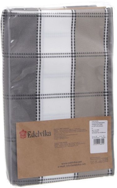 Скатертина Затишок 522-19/00 клітинка 140x220 см сірий Едельвіка 