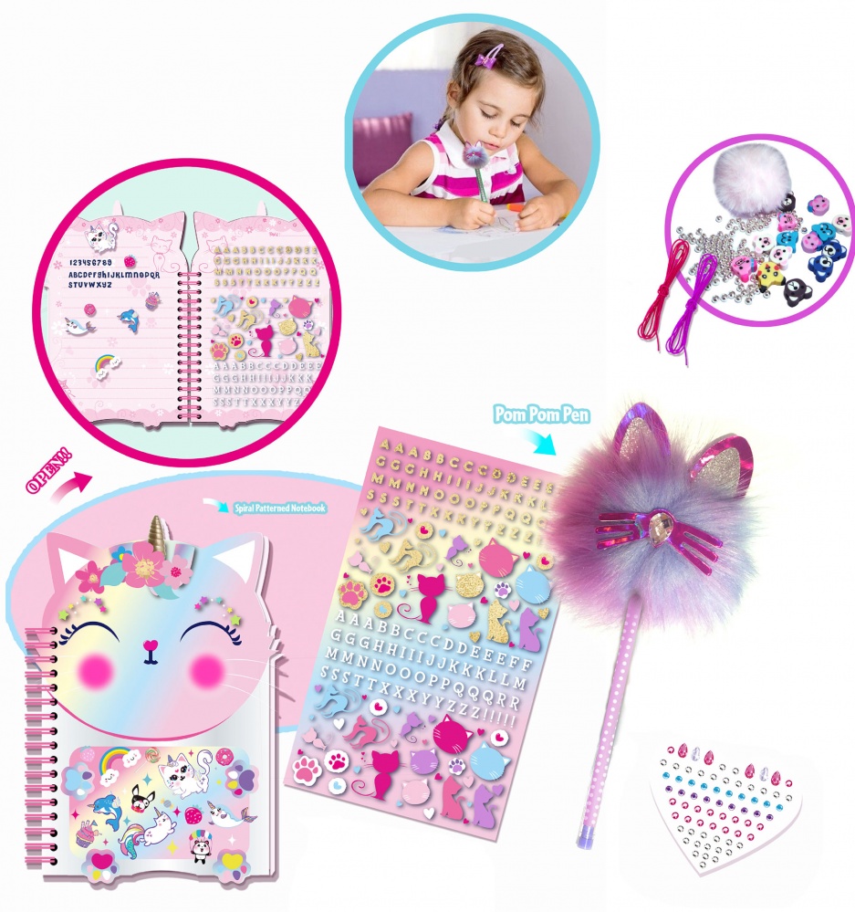 Набор TOKIDAS дневник с ручкой и наклейками 17 аксессуаров T420C