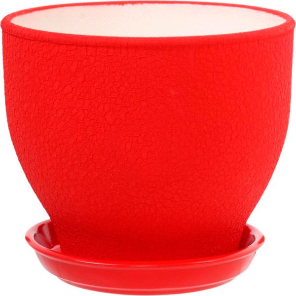 Горшок цветочный Ориана-Запорожкерамика Виктор 4 л шелк красный 