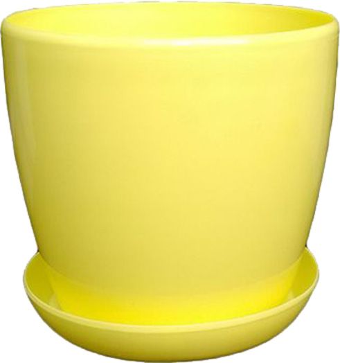 Горщик пластиковий Омела Омела Глянець 3,3 літра круглий 3,3л лимонний 