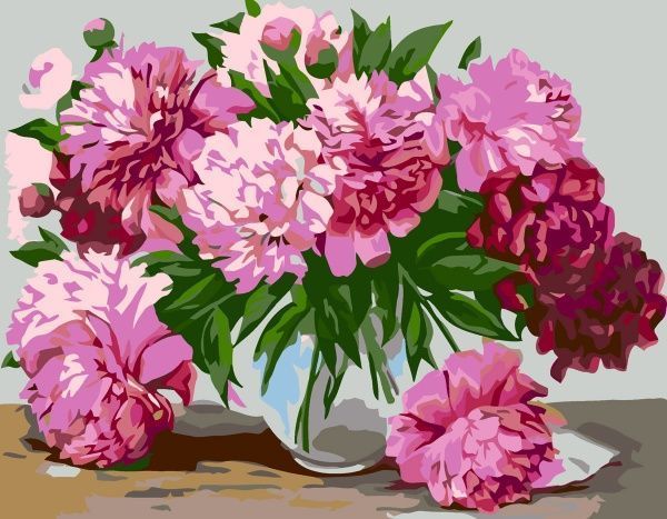 Картина за номерами Ніжні півонії Rosa Start 