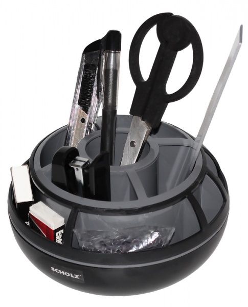 Набор настольный 9 предметов вращающийся черно-серый 7064-08 SCHOLZ