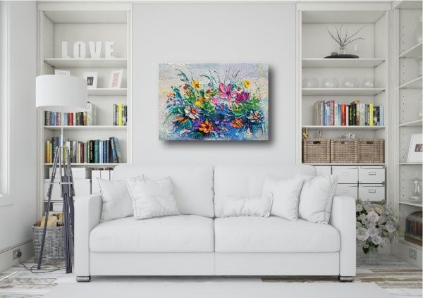 Декор настенный Цветы полевые 42x59,4 см разноцветный 