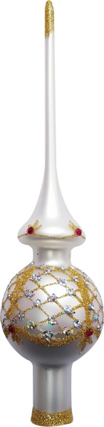 Верхівка для ялинки ніжність 013М комбінована d66,8 мм білий 