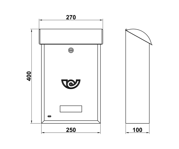 Почтовый ящик Amig модель 2 400х250х100 мм