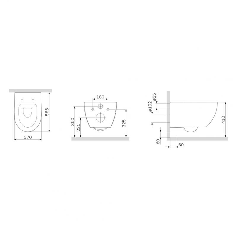Унитаз подвесной AM.PM FlashClean C531700WH Bliss L New