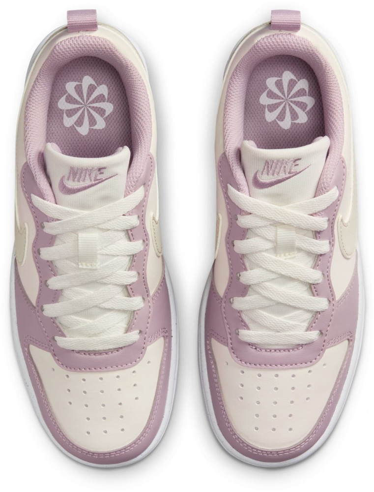Кроссовки для девочек демисезонные Nike COURT BOROUGH LOW RECRAFT DV5456-129 р.37,5 бежевые с розовым