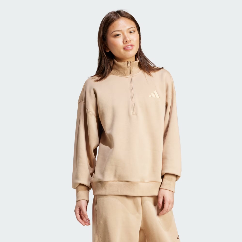 Джемпер Adidas ALL SZN Fleece Loose Quarter-Zip JV7248 р.M коричневый