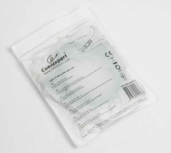 Кабель Cablexpert 1,8 м чорний (CCP-USB2-AMAM-6) USB2.0 A-тато/А-тато 