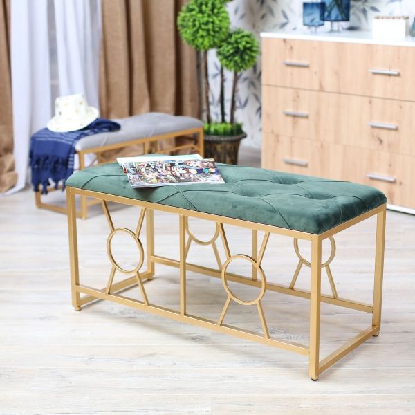 Банкетка 80х30х39 см зелена 