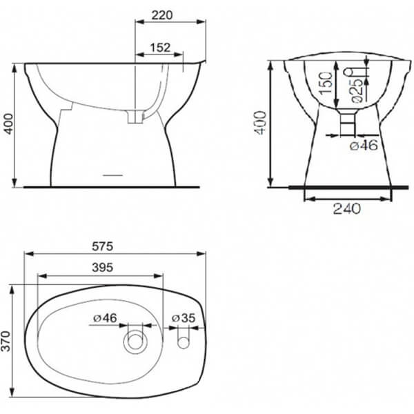 Биде CERSANIT ЭКО 2000 напольное K07-157