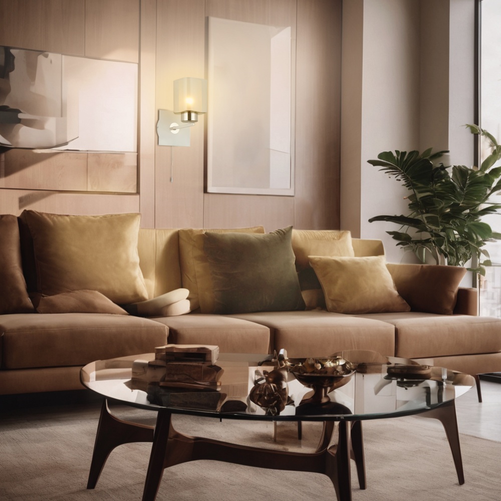 Бра Miorro Fortuna металл/стекло 1x40 Вт E27 белый 51-311-004