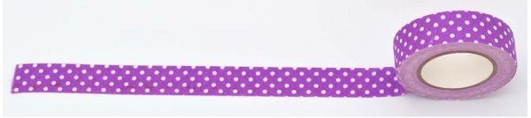 Самоклейка текстильна стрічка Фіолетовий горох, 1,5см * 5м 