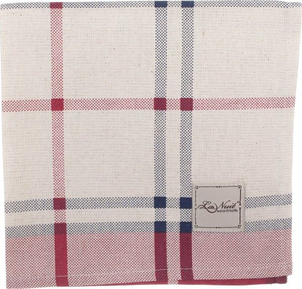 Серветка La Nuit Шарлота клітинка 40x40 см бежево-червоний 