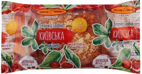 БулочкаКиївхліб здобна з вишнею Київська 100 г