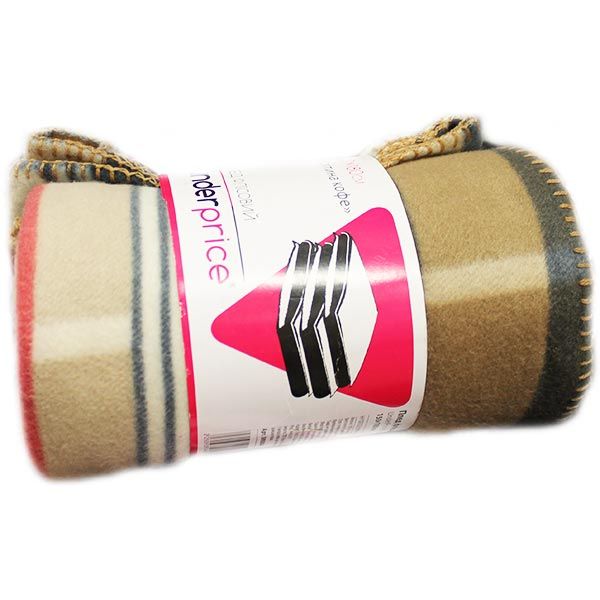 Плед флісовий Underprice Клітина кава 150x180 см