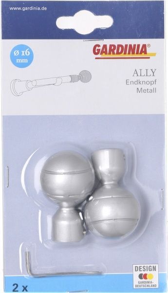 Наконечник Gardinia Ally Куля набірний d16 мм срібний 2 шт. 
