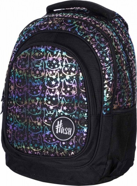 Рюкзак молодіжний Hash #Школа AB330 Neon kitty з голографічним ефектом 18.5 л 39 х 28 х 15 см
