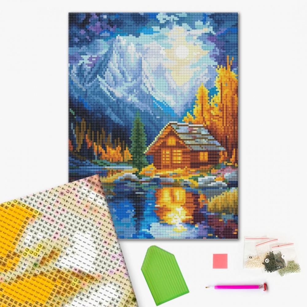 Алмазная мозаика Лунный вечер 30x40 см Brushme