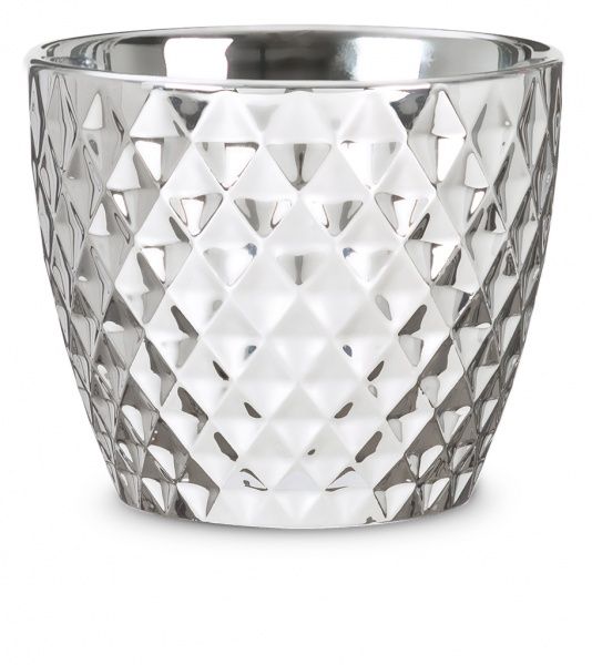 Кашпо керамическое Scheurich Mirror Silver фигурный 2,21л серебряный 