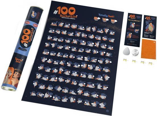 Cкретч постер 100 ДЕЛ KAMASUTRA edition (тубус)