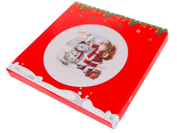 Тарелка Новый год. Дед Мороз со снеговиком 25,5 см 858-0022 Lefard