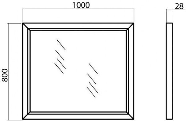 Дзеркало Aqua Rodos Беатріче 100 біле патина хром 