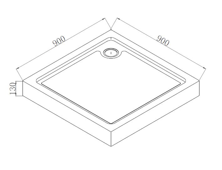 Поддон душевой Mixxen квадратный 90x90x13 MXOB0697