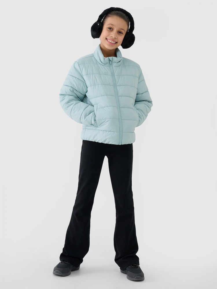 Куртка для дівчаток демісезонна 4F DOWN JACKET F515 4FJWSS25TDJAF515-47S р.140 бірюзова
