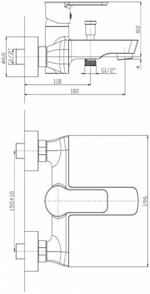 Смеситель для ванны Mixxen Лотус NNH 1034
