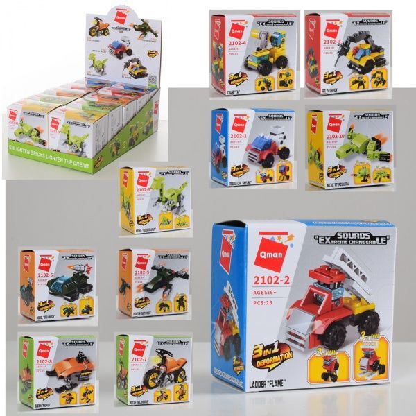 Конструктор Qman 2102 транспорт в ассортименте ODT100432