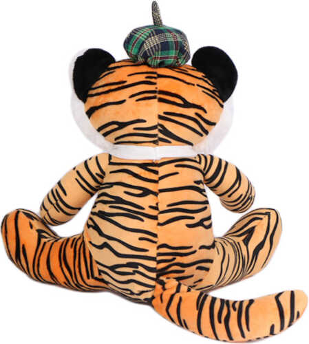 Сувенир новогодний тигр в кепке и галстуке 25 см 