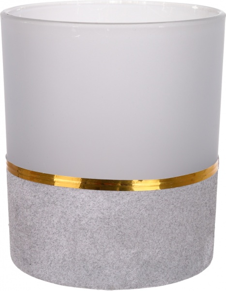 Свічник-стакан з золотим декором 9х9х10 см ABT612180