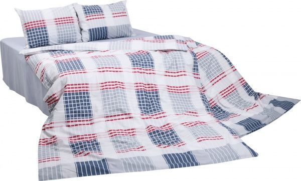 Комплект постільної білизни Брістоль сімейний біло-червоно-синій UP! (Underprice) 
