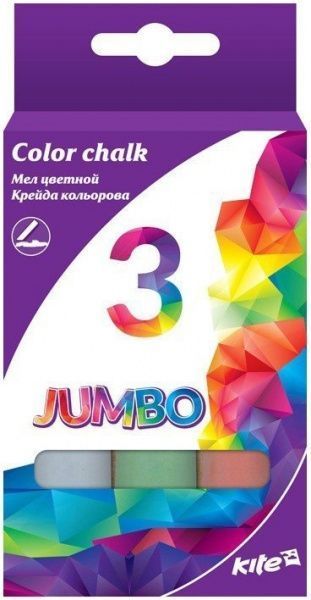 Крейда кольорова Jumbo, 3 шт. KITE