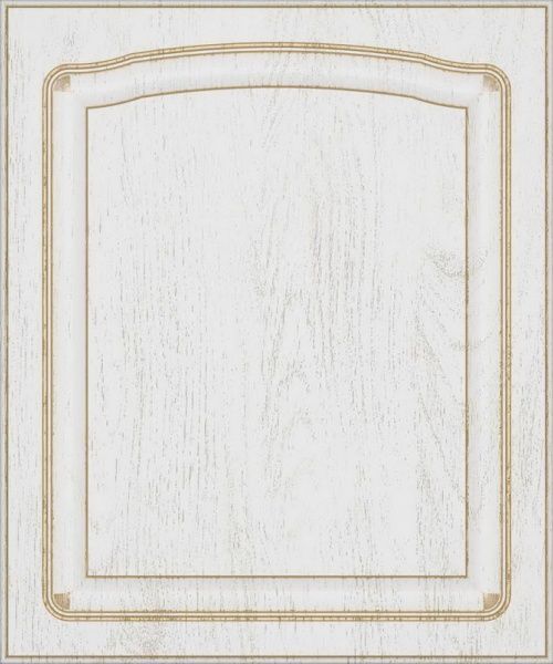 Фасад для кухні Грейд Біла текстура супермат №205 патина золото 713x596 правий Ріміні