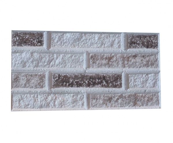 Плитка гіпсова пряма Gipsanit під цеглу біла з коричневим 0,8 кв.м 