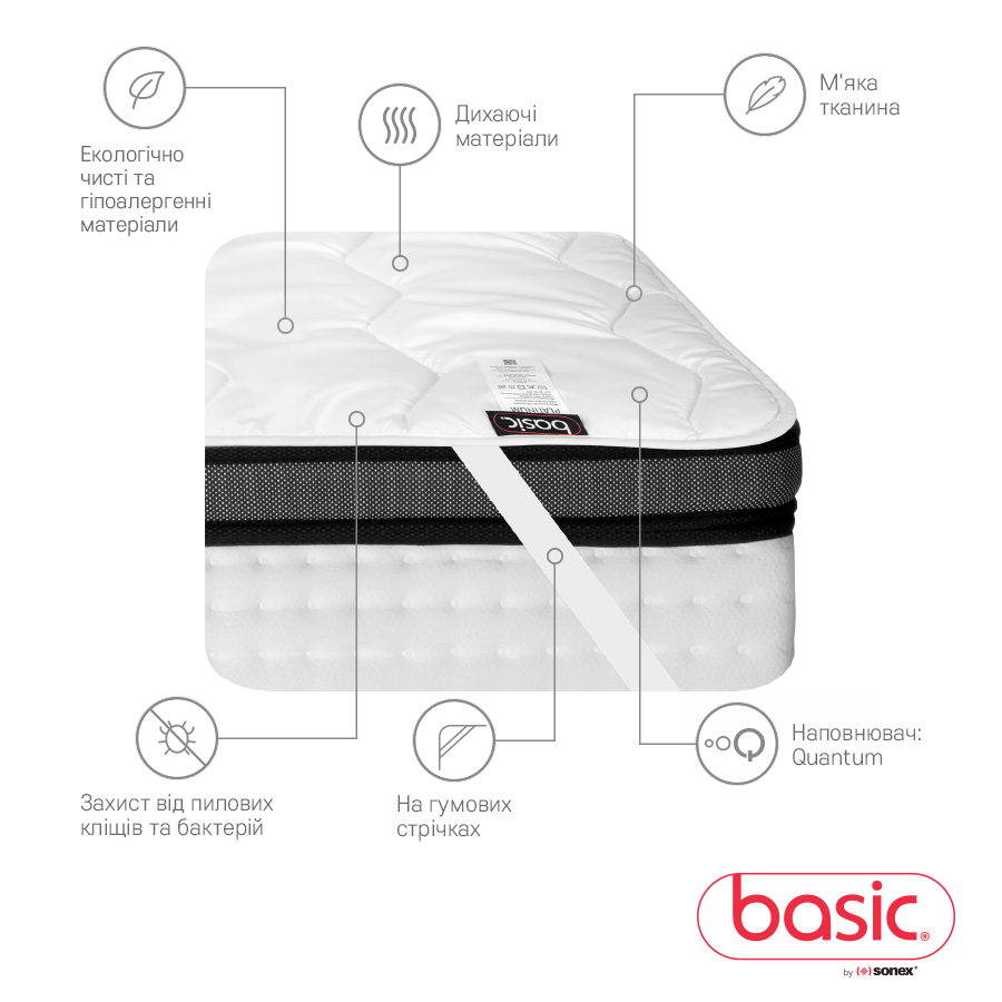 Наматрасник Sonex Basic Platinum 160x200 см