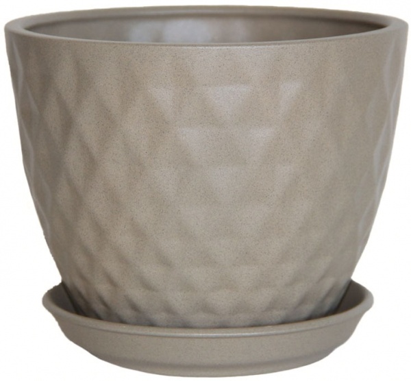 Горщик керамічний Оріана-Запоріжкераміка Ромб новий №1 крошка фігурний 4,5 л капучино (073-01-008) 