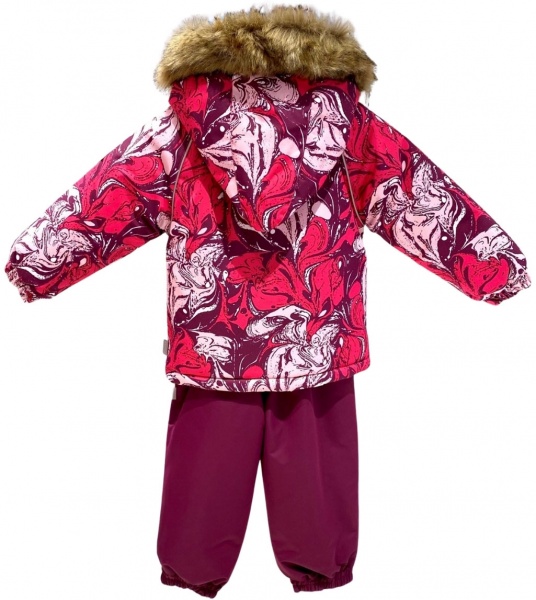 Костюм зимний для девочек HUPPA AVERY куртка+напівкомбінезон р.92 фуксия/с принтом/бордовый 41780030-11363-092 