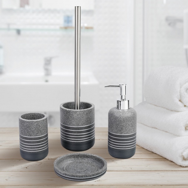 Стакан для зубных щеток Axentia Зальта серый 260 мл 133880