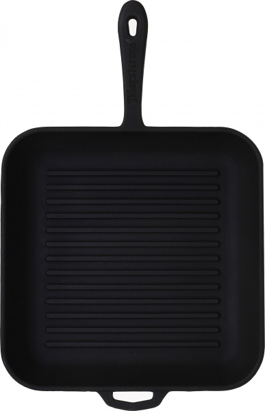 Сковорода-гриль чавунна лита з металевою ручкою 28x28x4см Maysternya