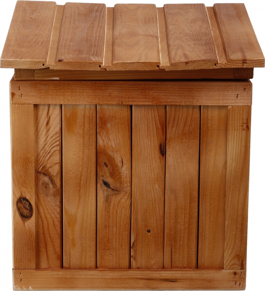 Ящик для корму з відкидною кришкою оброблений коричневий