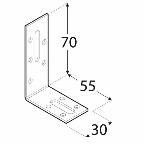 Уголок монтажный Domax L-образный 70x55x30 мм 2 мм KRD2
