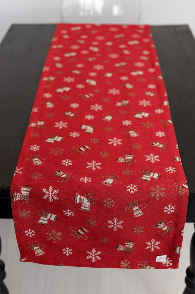 Дорожка (раннер) Колокольчики на красном 40x140 см Прованс