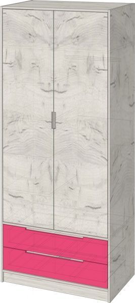 Шафа Lion Тетріс 900х430х2000 дуб крафт/малиновий