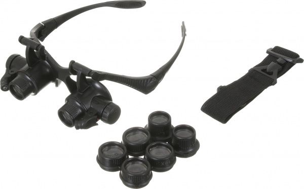 Очки увеличительные, бинокулярные, с LED подсветкой, LBLED10-25 Zhongdi